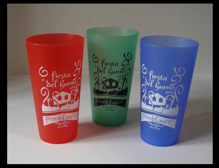 VASOS RECICLABLES. Set de vasos para fiestas. Peroblasco. La Rioja