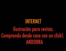 Ilustración para revista. Compra desde casa con unclick. ANDORRA